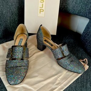 SJP Sarah Jessica Parker Anahita Scintillate Sparkle Mary Jane Pumps EU 37